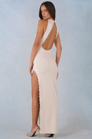 Oh Polly Dresses Modal robe maxi licou ivoire
