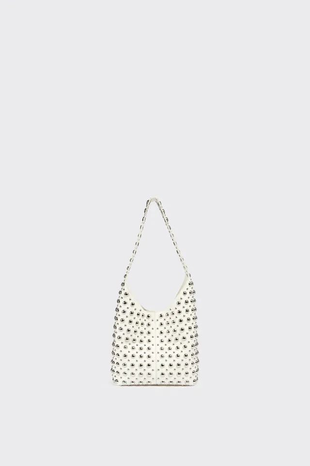 Liviana Conti Christy sac hobo clouté blanc