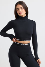 Oh Polly Grounded BT1374 top crop noir dos nu