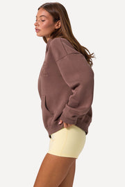 Oh Polly Knitwear Hoodie oversize BT02578 Cocoa coton