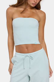 Oh Polly Ribbed Jersey top bandeau menthe rayé stretch