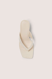 Oh Polly Sandales à Talon Tongs Avoine Bout Carré 8cm
