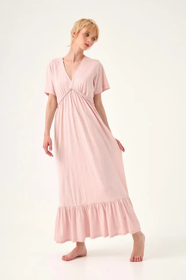 Chicosoleil Leona robe longue coton rose romance