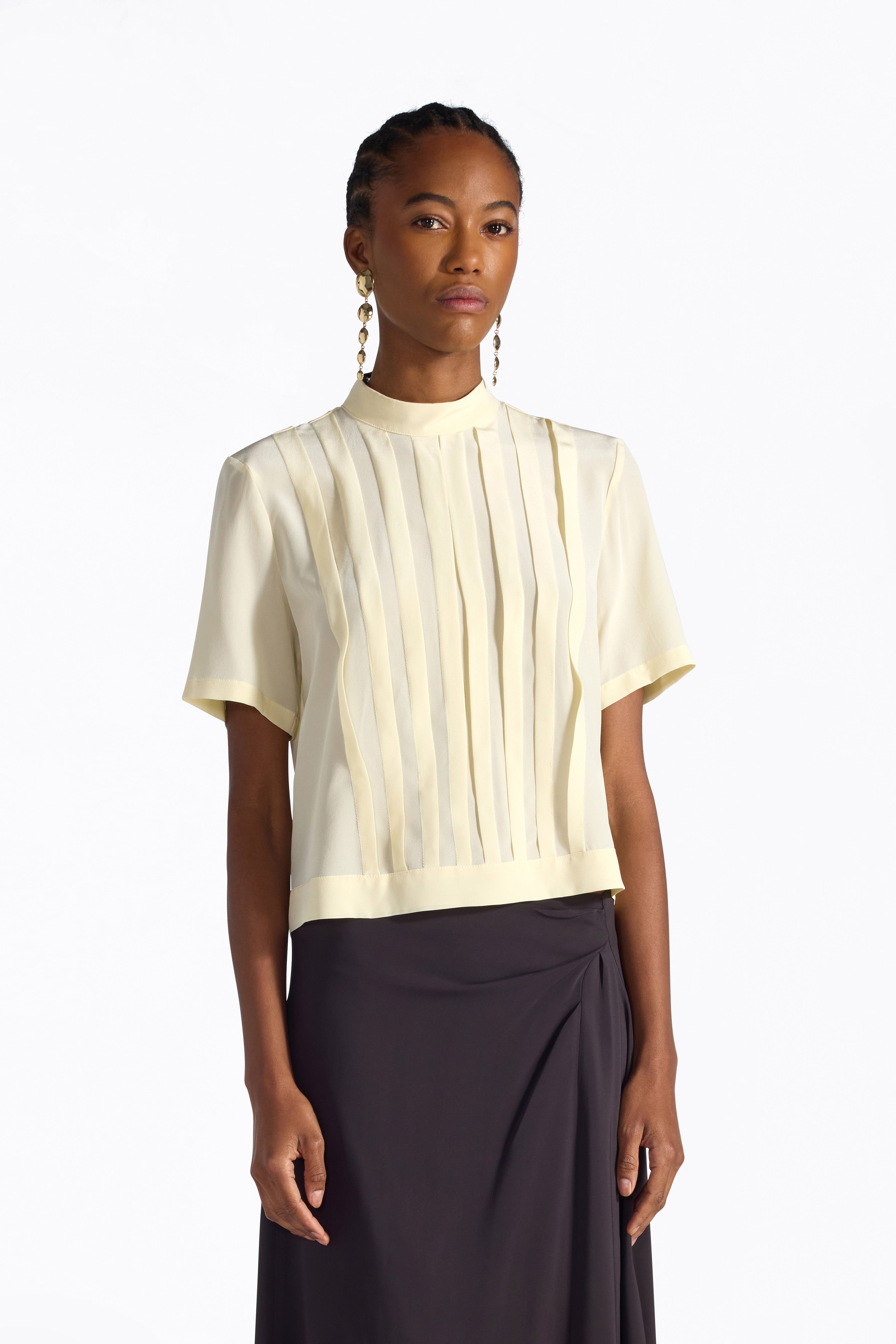 Liviana Conti Betty F6SS07 blouse soie Polline 100% soie