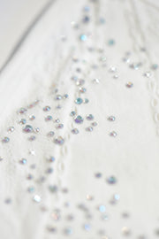 Oh Polly Embellished 8173 mini jupe ivoire strass