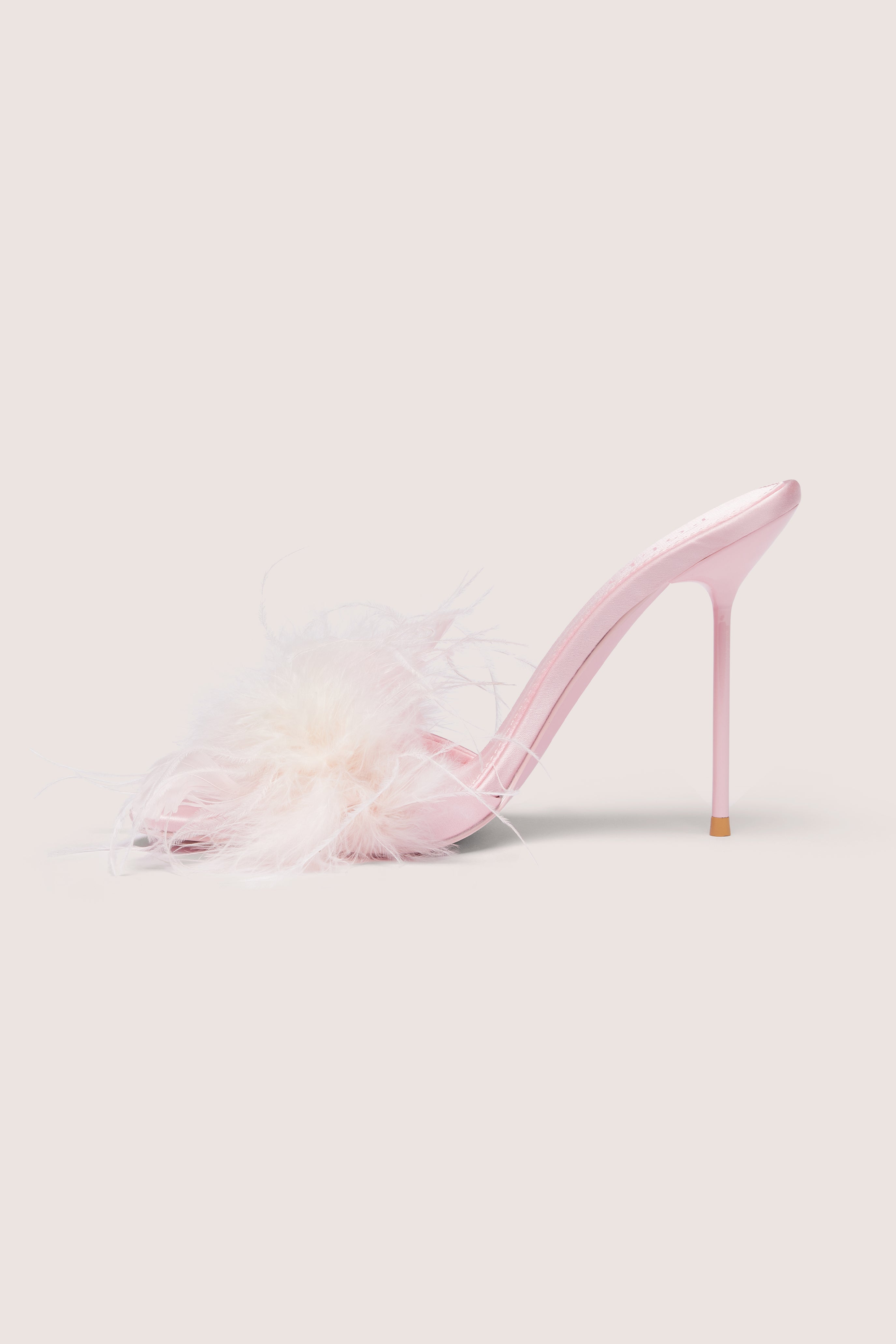 Oh Polly Shoes Mules Satin Blossom Pink - Plumes