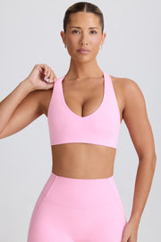 Oh Polly Bo+Tee BT2094 brassière sport rose col V stretch
