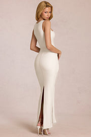 Oh Polly Nayeli 16149 Robe Maxi Pearl Jersey Ivoire