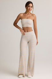 Oh Polly Verna top bandeau crop rayé rose jaune modal