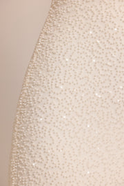 Oh Polly Embellished 7423 robe mini blanche à perles