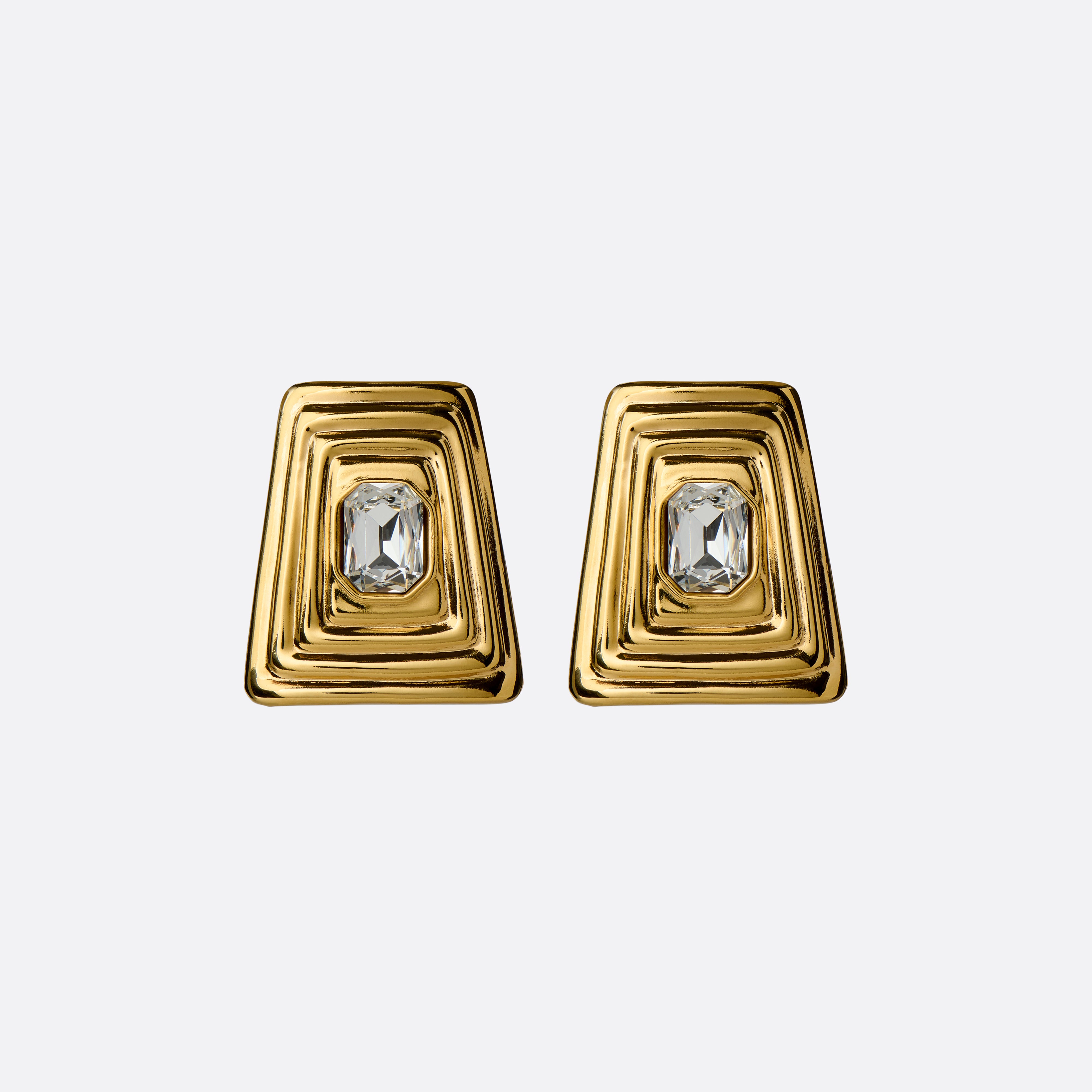 Alessandra Rich Jewellery boucles d'oreilles clips cristal doré