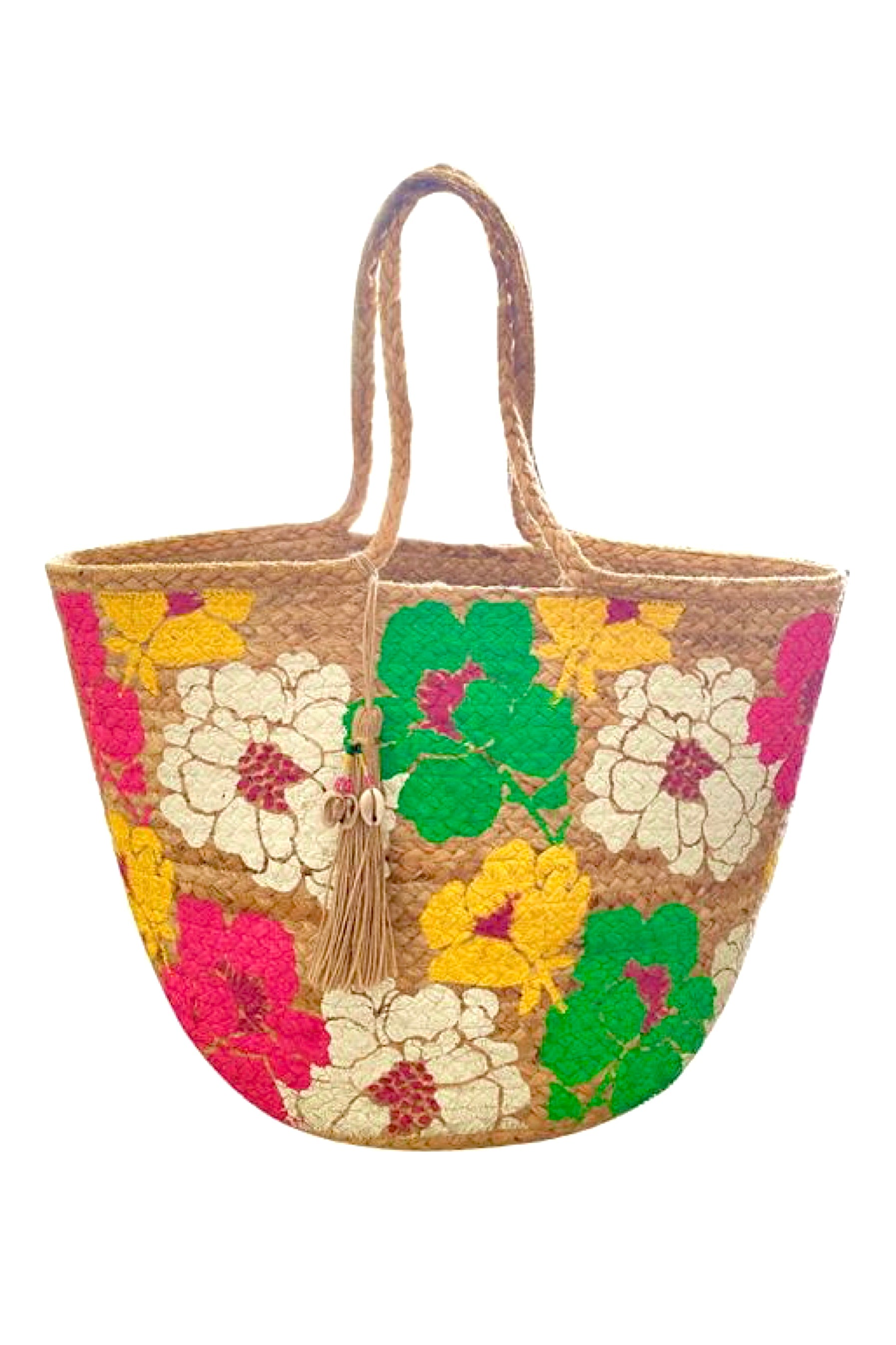 Chicosoleil Panier Magnolia Big vert jute grand format