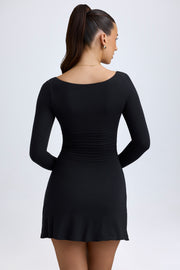 Oh Polly Alvie robe mini noire modal ligne A