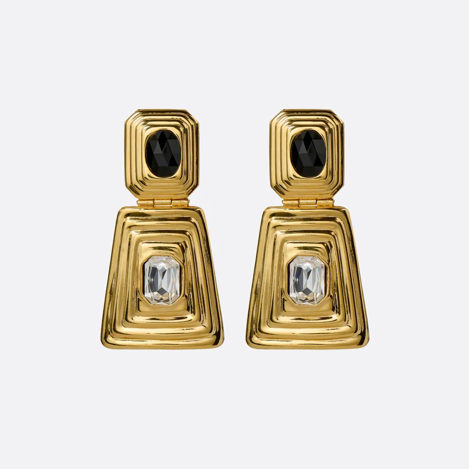 Alessandra Rich Jewellery boucles d'oreilles métal cristal noir doré