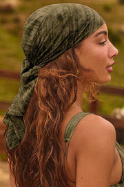 Oh Polly Ventura Foulard Carré Vert Imprimé Mesh 85 cm