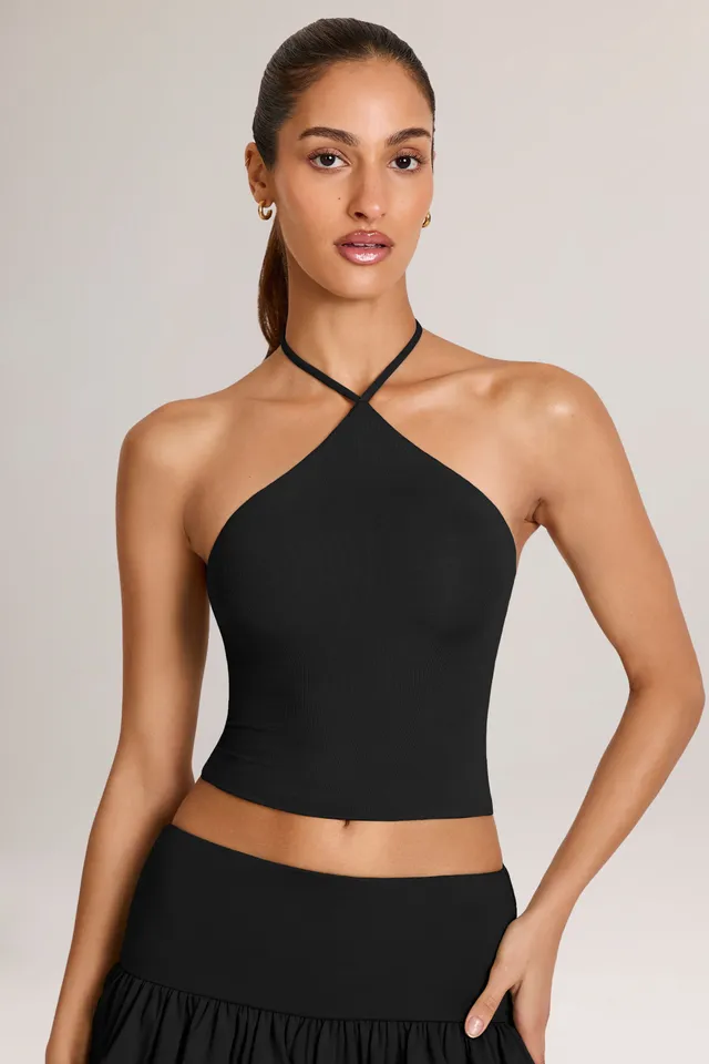 Oh Polly Tops 14904 haut licou noir modal dos nu