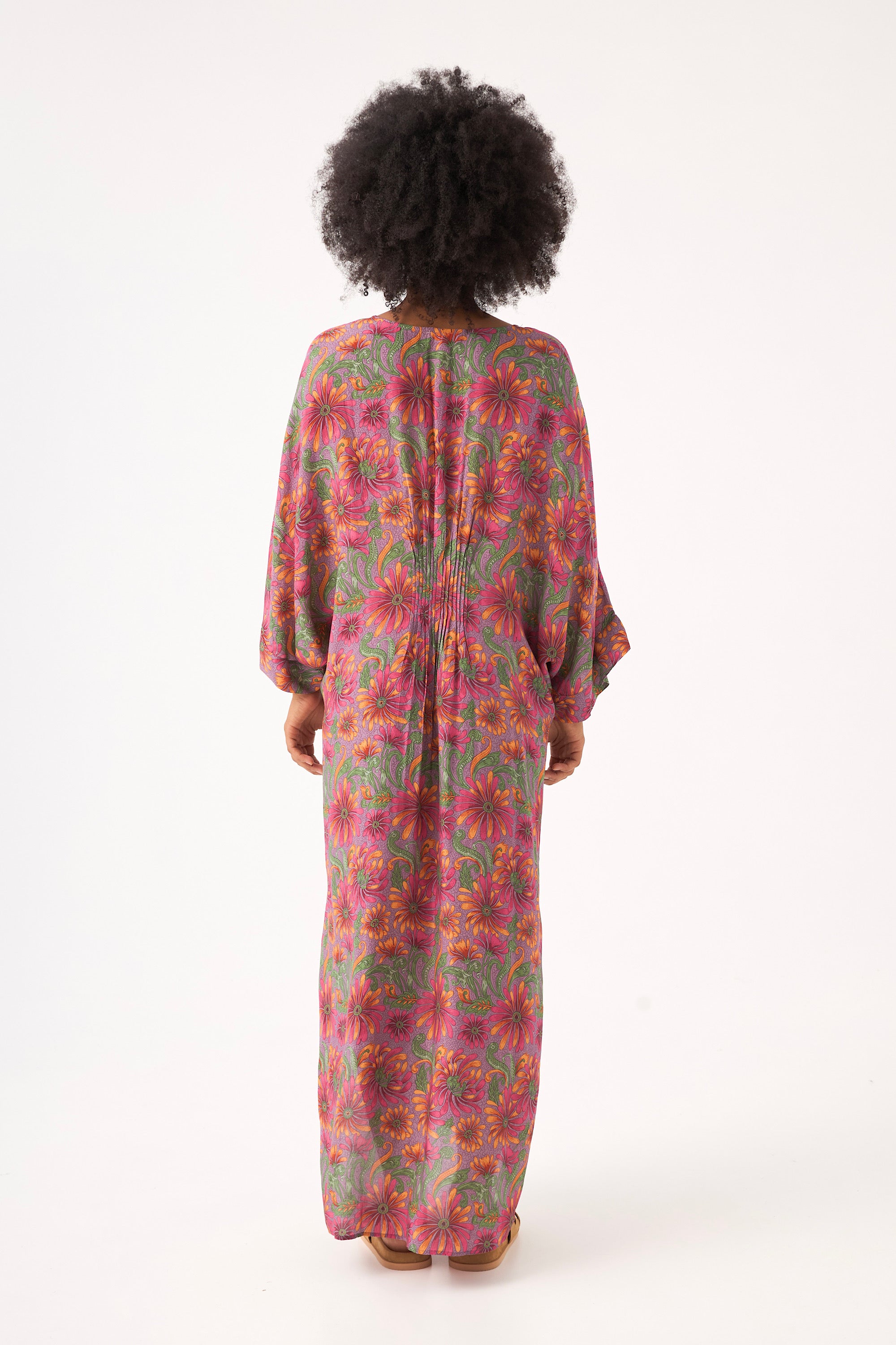Chicosoleil Kaili robe kaftan satin fleur de satin