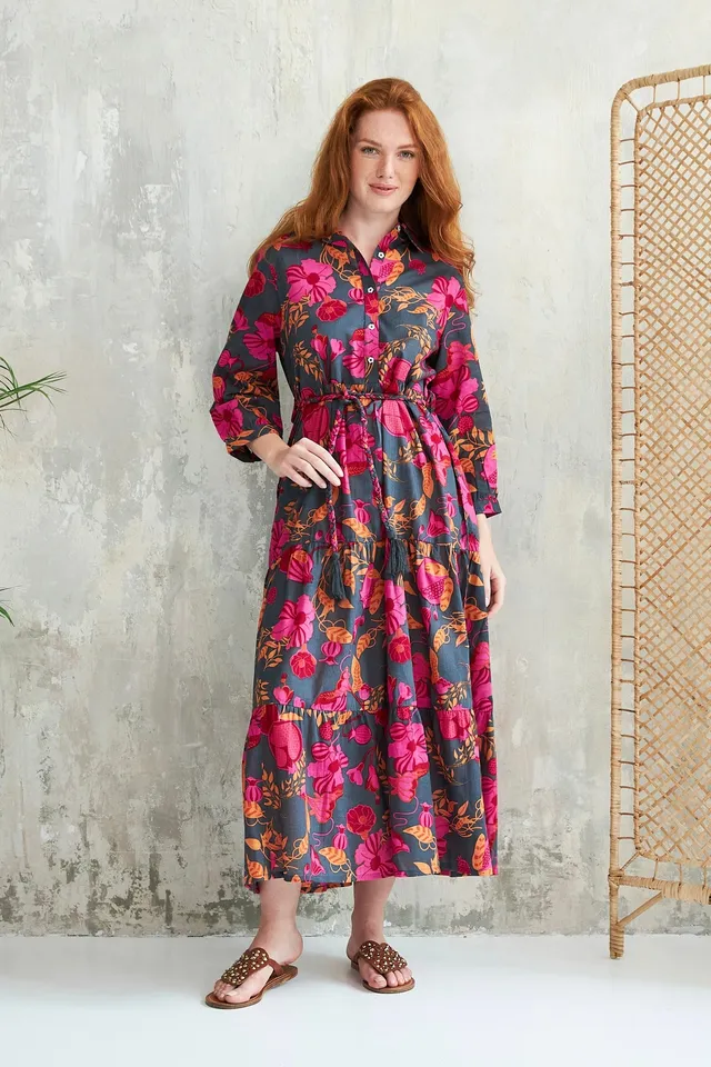 Chicosoleil Maguy robe chemise Pomegranate coton