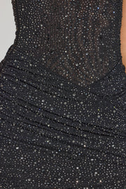 Oh Polly Zahira 9009 robe mini noire une épaule
