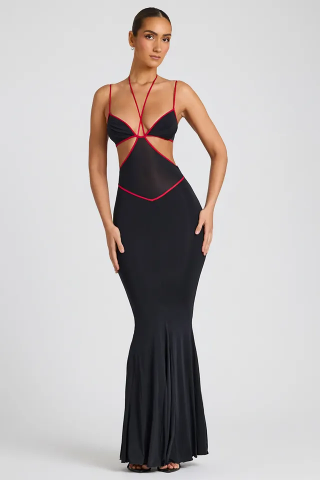 Oh Polly Bella 8010 robe soirée noire cut out
