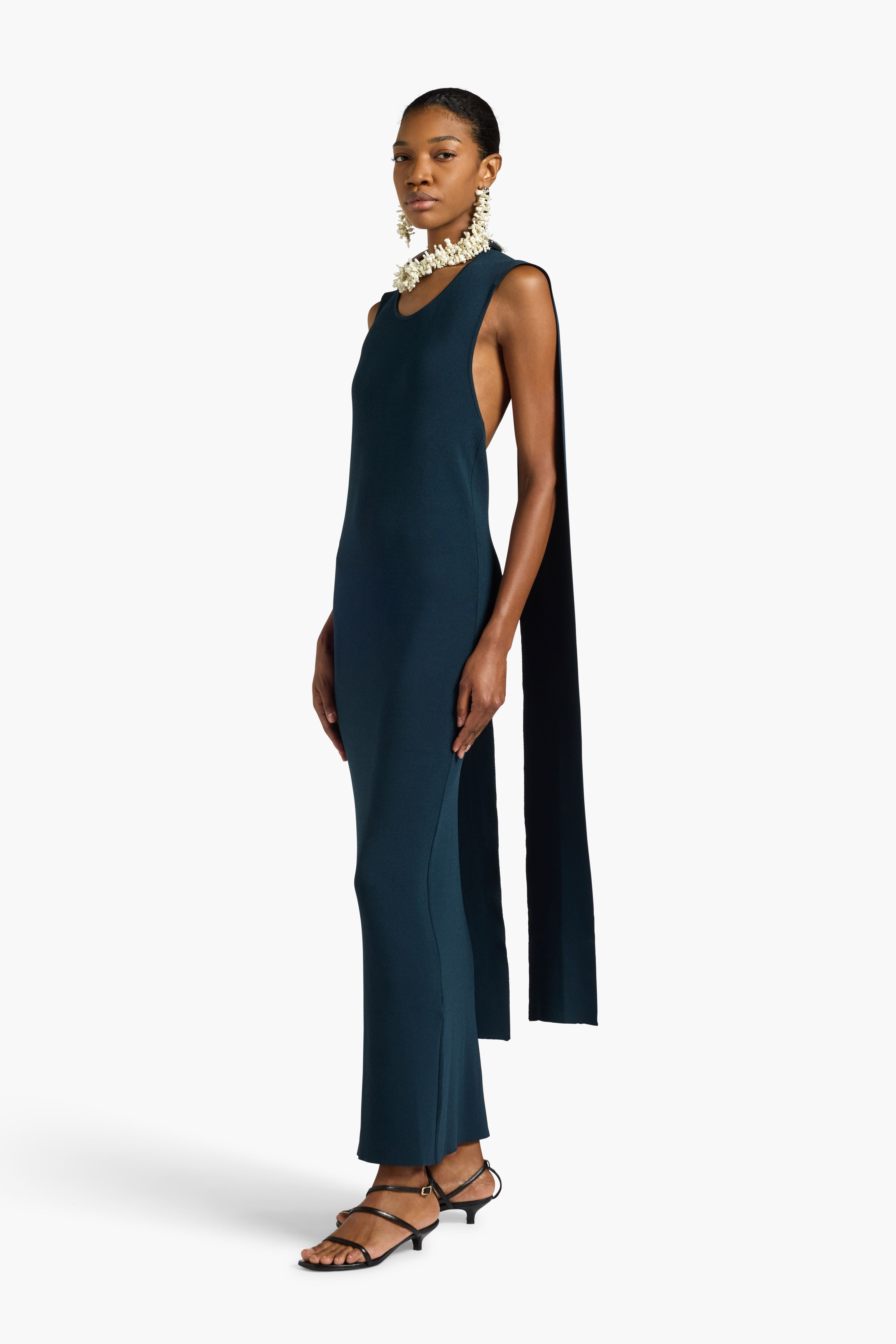 Liviana Conti Breanna robe longue viscose stretch bleue