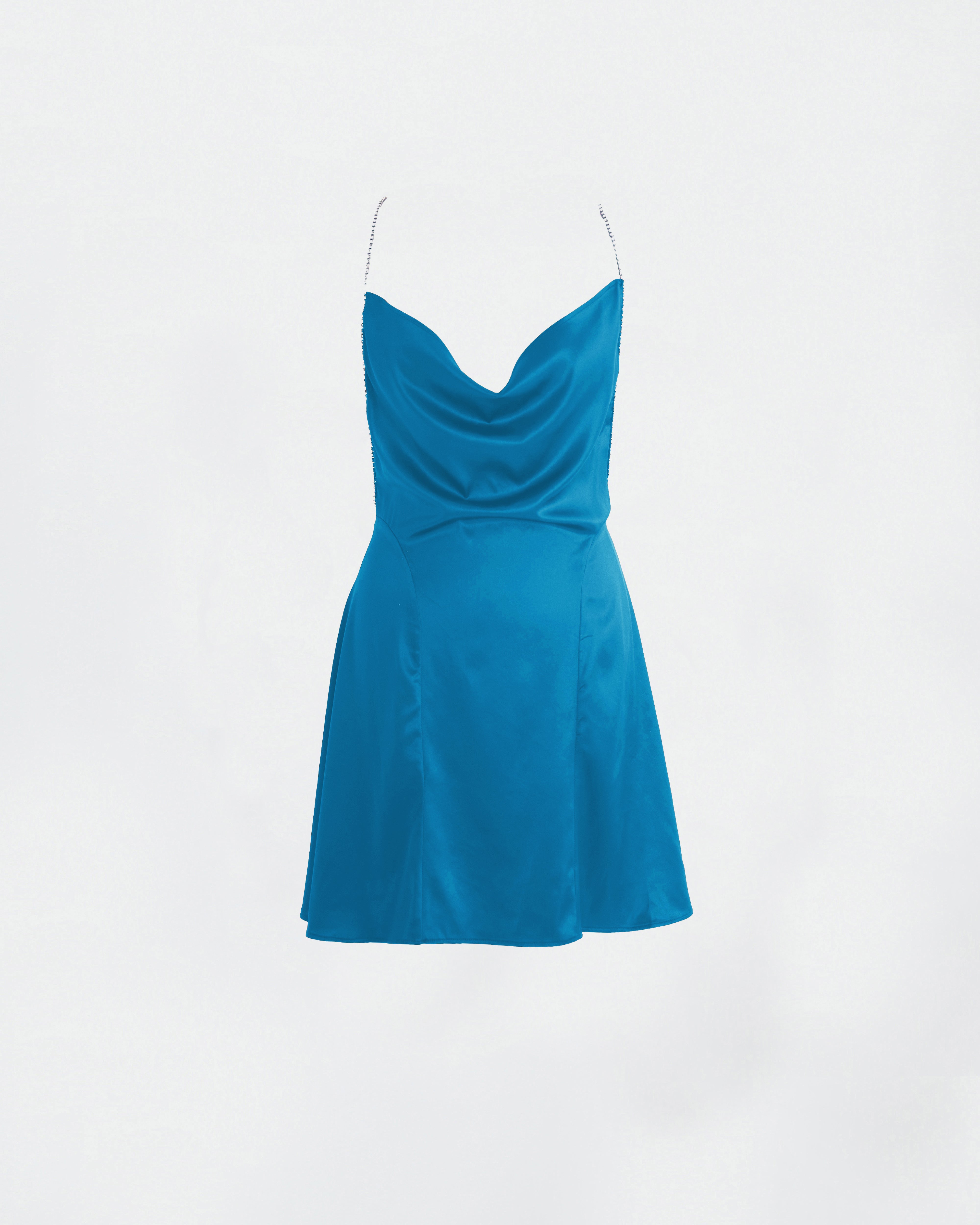 The Ethiquette Jenna Pacifique robe satin soie strass