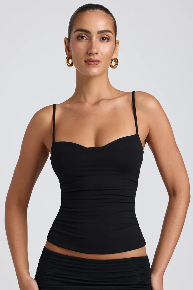 Oh Polly Esme 8482 débardeur noir froncé modal