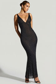 Oh Polly Embellished Colmar robe de soirée noire strass