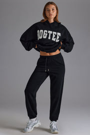 Oh Polly Jogging Noir Coton Taille Haute 100% Coton
