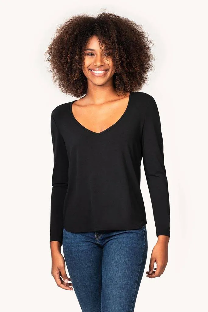 Thelma & Rose Ondine top manche longue noir 36