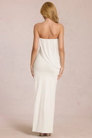 Oh Polly Caliane Robe Maxi Bustier Pearl Moulante Fendue