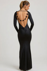 Oh Polly Dresses Alila 12424 robe longue noire dos ouvert