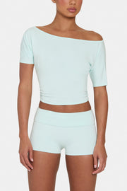 Oh Polly ButterCloud Mini Short Menthe Taille Rabat Double