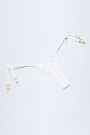 Oh Polly Swim Cebu bas de bikini blanc léopard taille haute