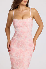 Oh Polly Valora robe maxi ombré rose perles col carré