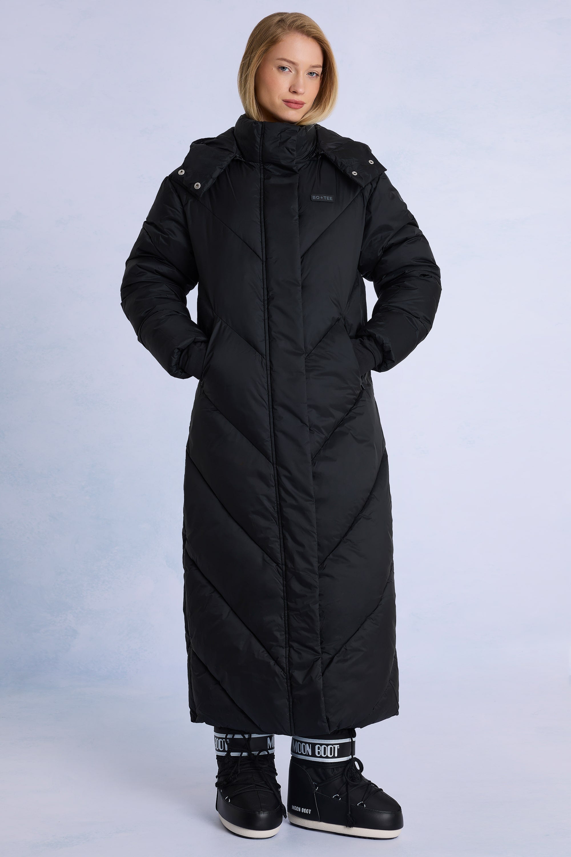 Oh Polly Coats & Jackets Parka Longue Imperméable Noire Capuche