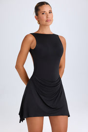 Oh Polly Shirin robe mini noire dos nu moulante