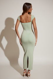 Oh Polly Dolcezza 5849 robe longue vert sauge modal