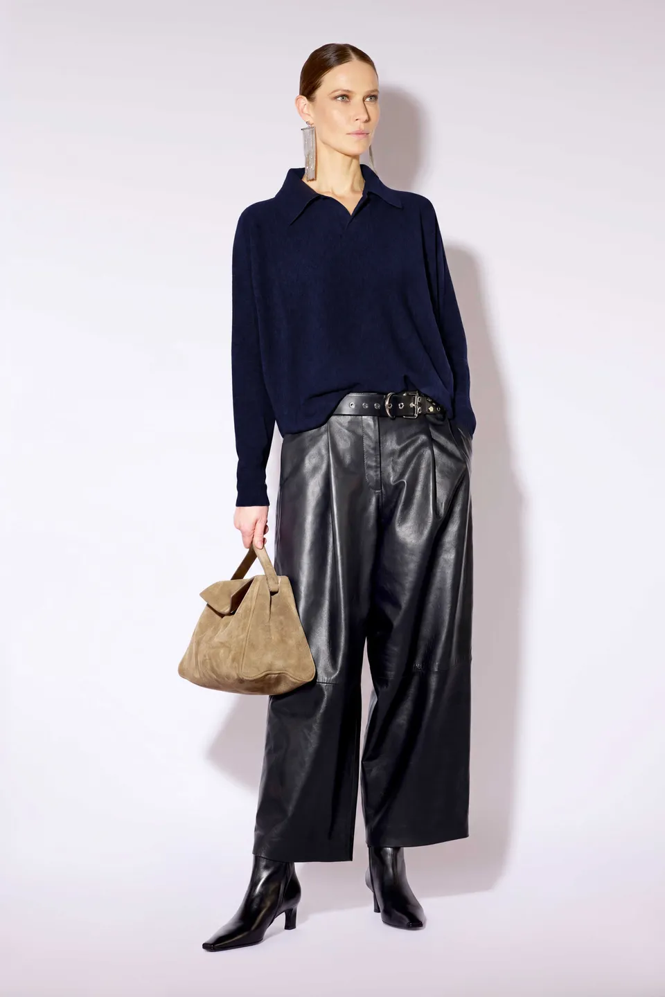 Liviana Conti Maglieria Debbie pull polo gris XS-XL laine