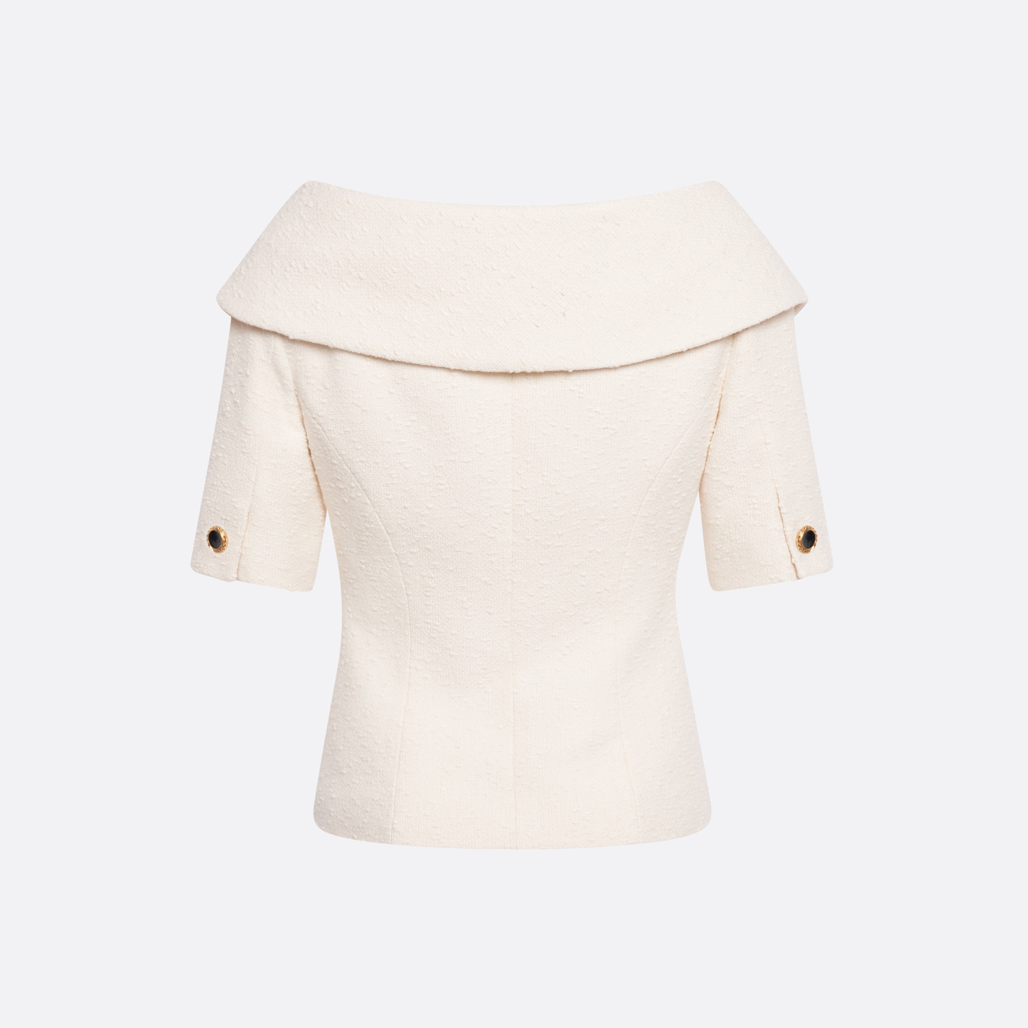 Alessandra Rich Tweed Bouclé veste ivoire épaules taille 38