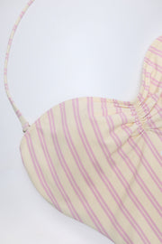 Oh Polly Biarritz Maillot une pièce mauve découpé