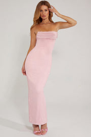 Oh Polly Embellished Palermo robe bandeau rose perles