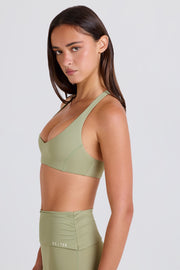 Oh Polly Bo+Tee Crossback brassière matcha col V