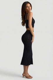 Oh Polly Skirts Yasira 13886 jupe noire maille volants