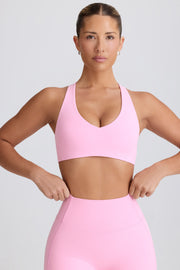 Oh Polly Bo+Tee BT2094 brassière sport rose col V stretch