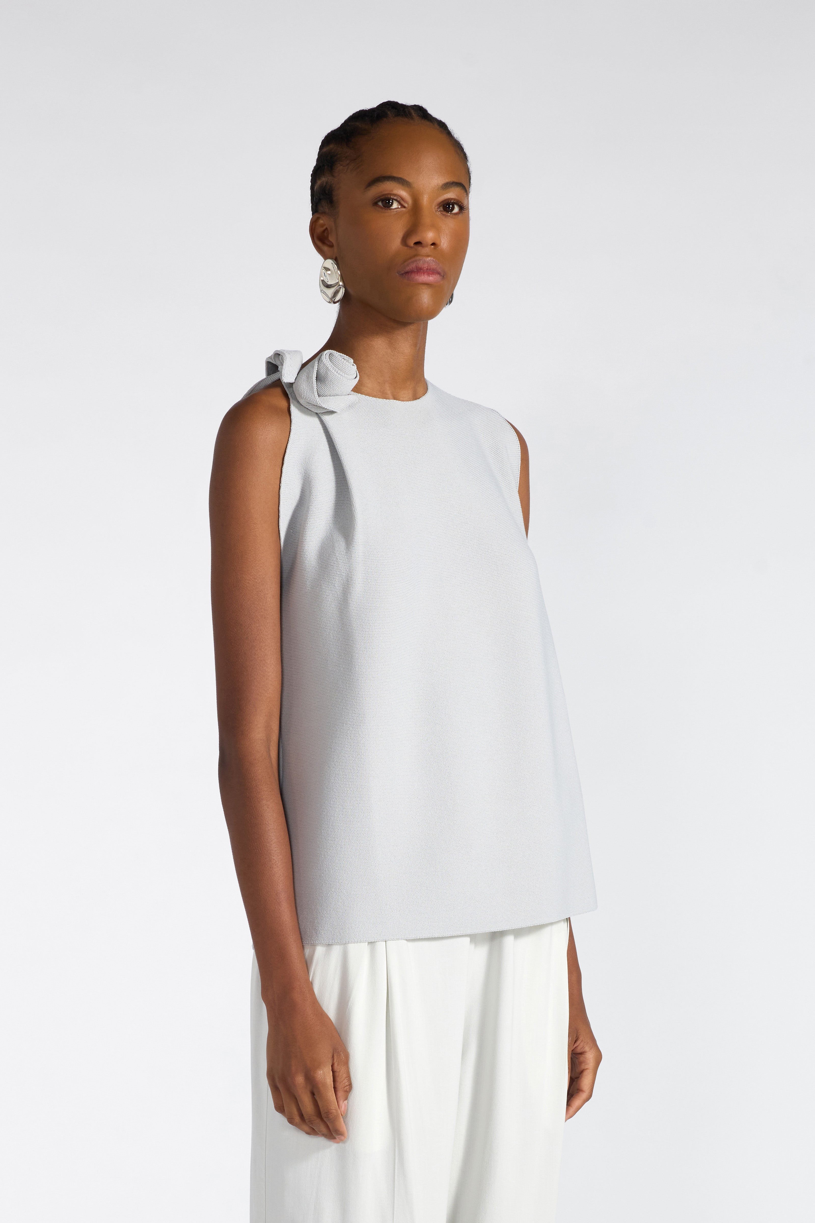 Liviana Conti Clizia top viscose rose appliquée brezza
