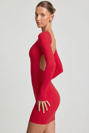Oh Polly Lyla robe mini rouge cerise dos nu