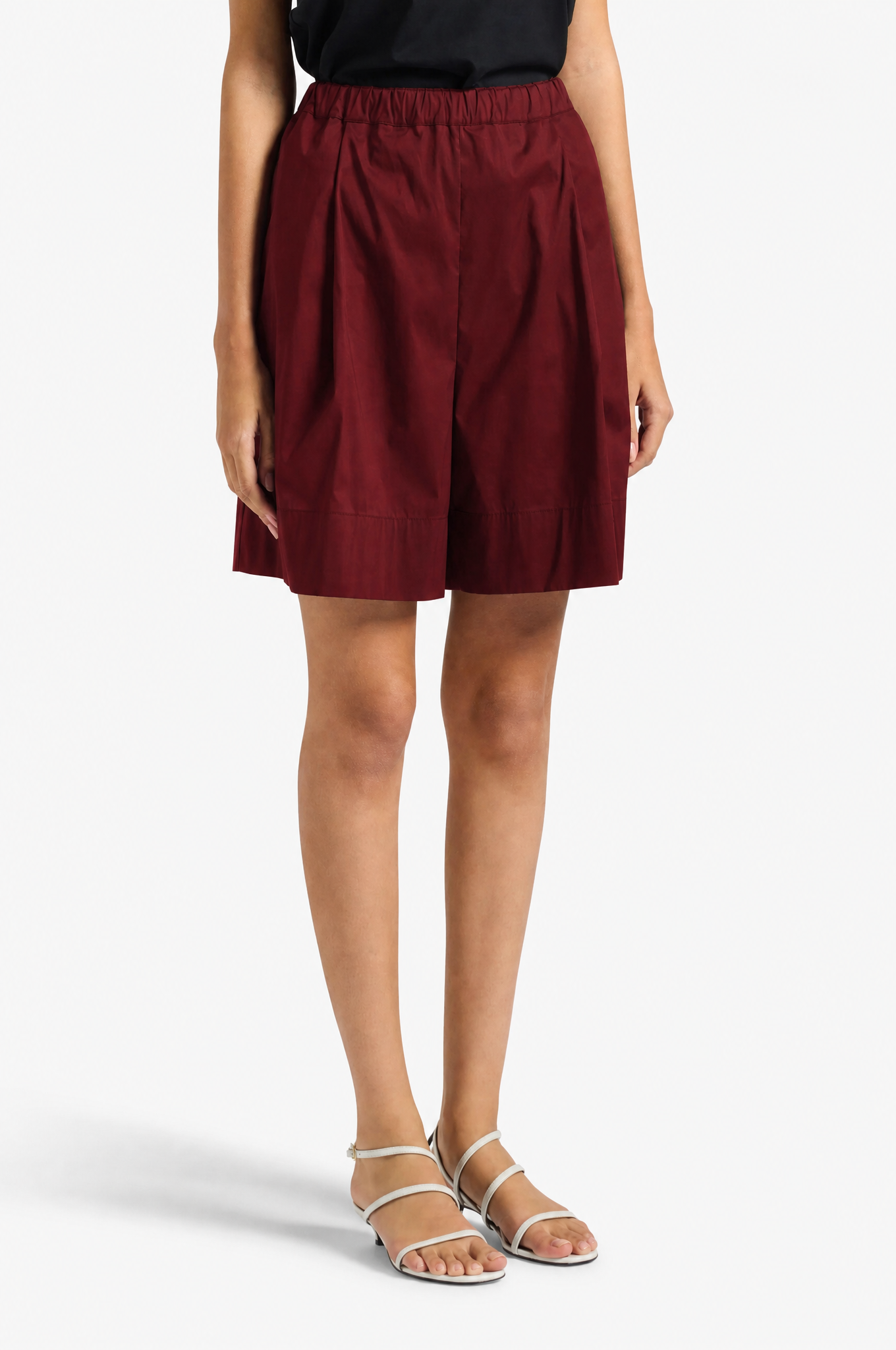 Liviana Conti Gale short noir popeline stretch taille haute