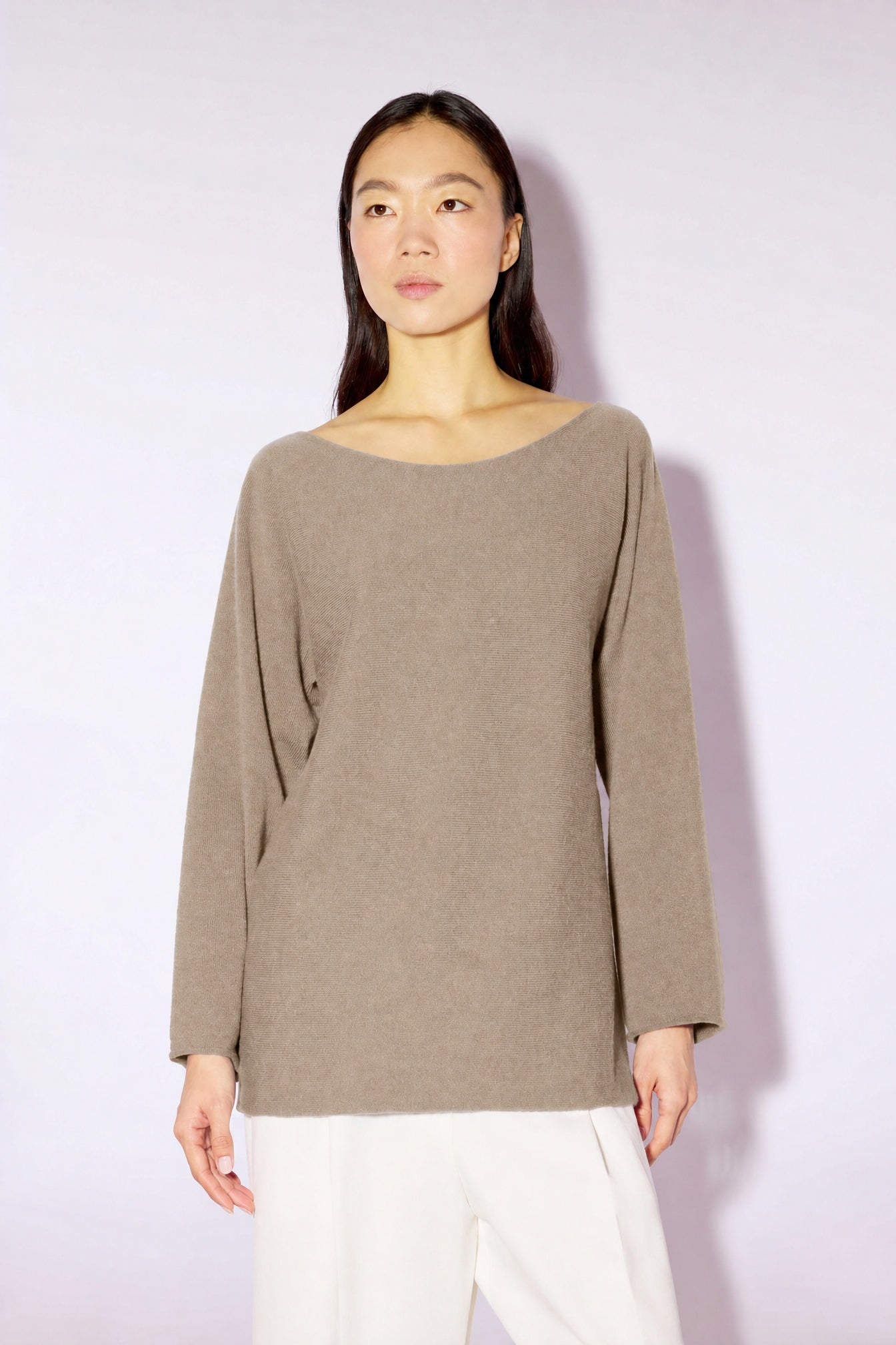 Liviana Conti Kira pull cachemire col bateau bleuette