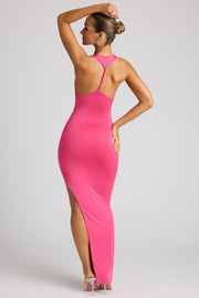 Oh Polly Ravenna robe longue magenta col bénitier